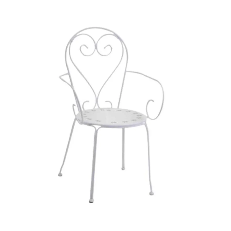 Cadeira de jardim feita inteiramente de metal - Arquivo Viadurini