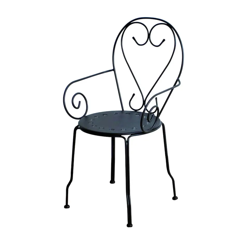 Cadeira de jardim feita inteiramente de metal - Arquivo Viadurini