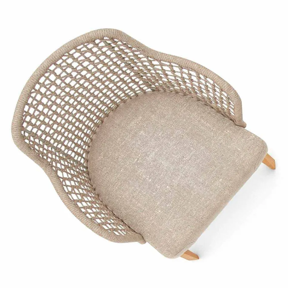 Modern Varaschin Emma poltrona de jardim em madeira iroko sólida Viadurini