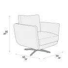 Poltrona de sala com opção de base giratória ou fixa Made in Italy - Ironic Viadurini