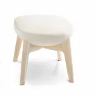 Poltrona Sala com Apoio para Pés em Couro e Madeira Made in Italy - Butterfly Viadurini