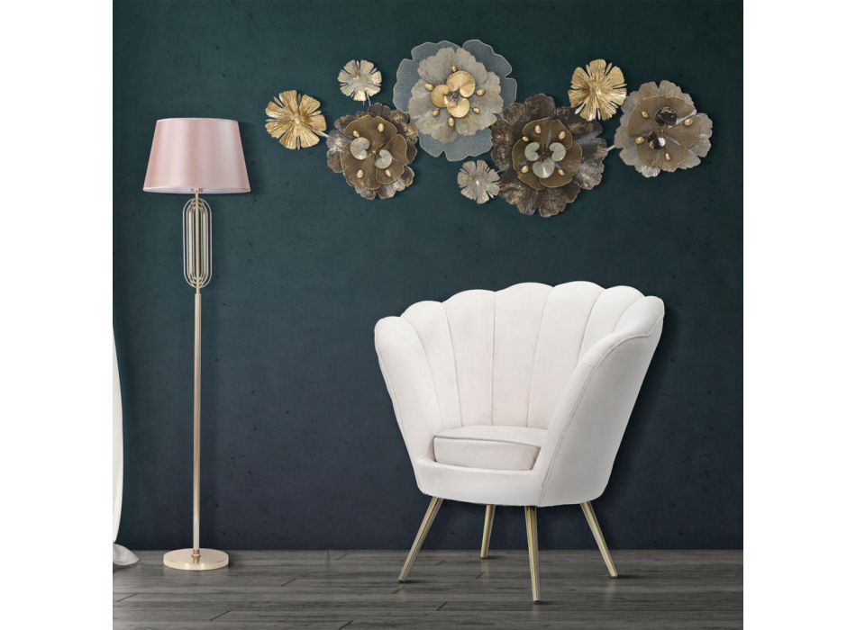 Poltrona Design Living Room em Veludo com Pés de Ferro Dourado - Annina Viadurini
