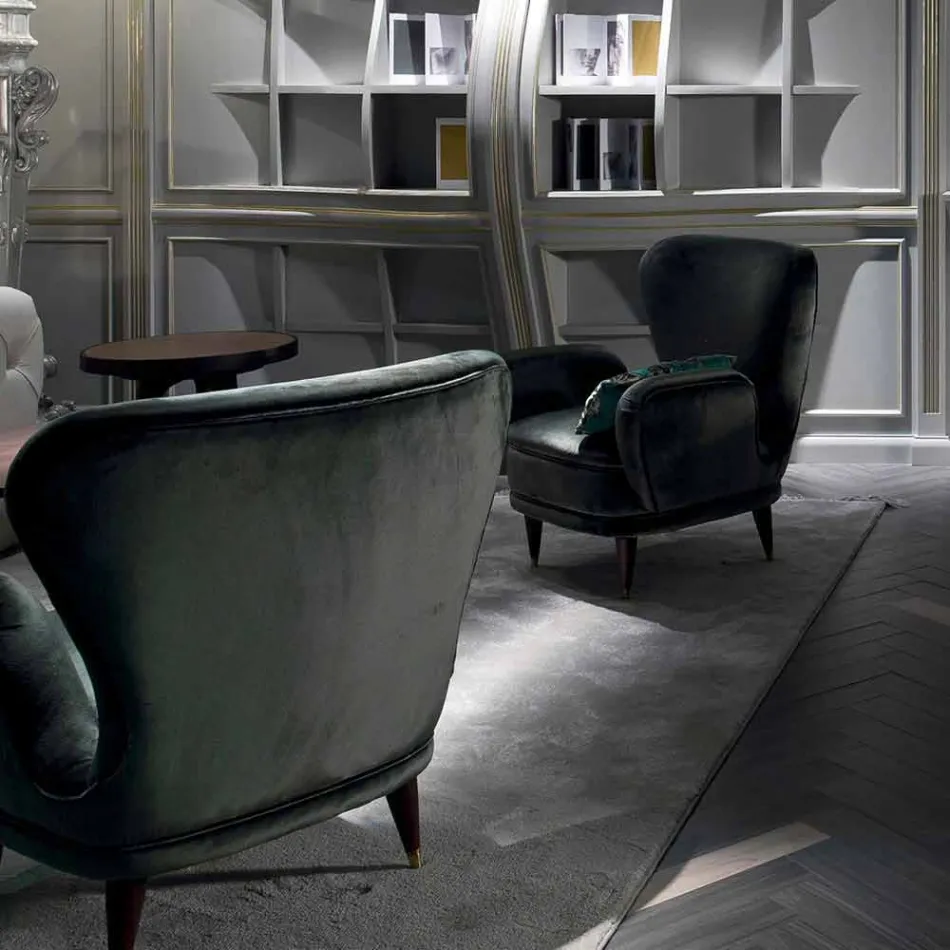 Espreguiçadeira estofada design clássico, L78xP75cm, Benny Viadurini