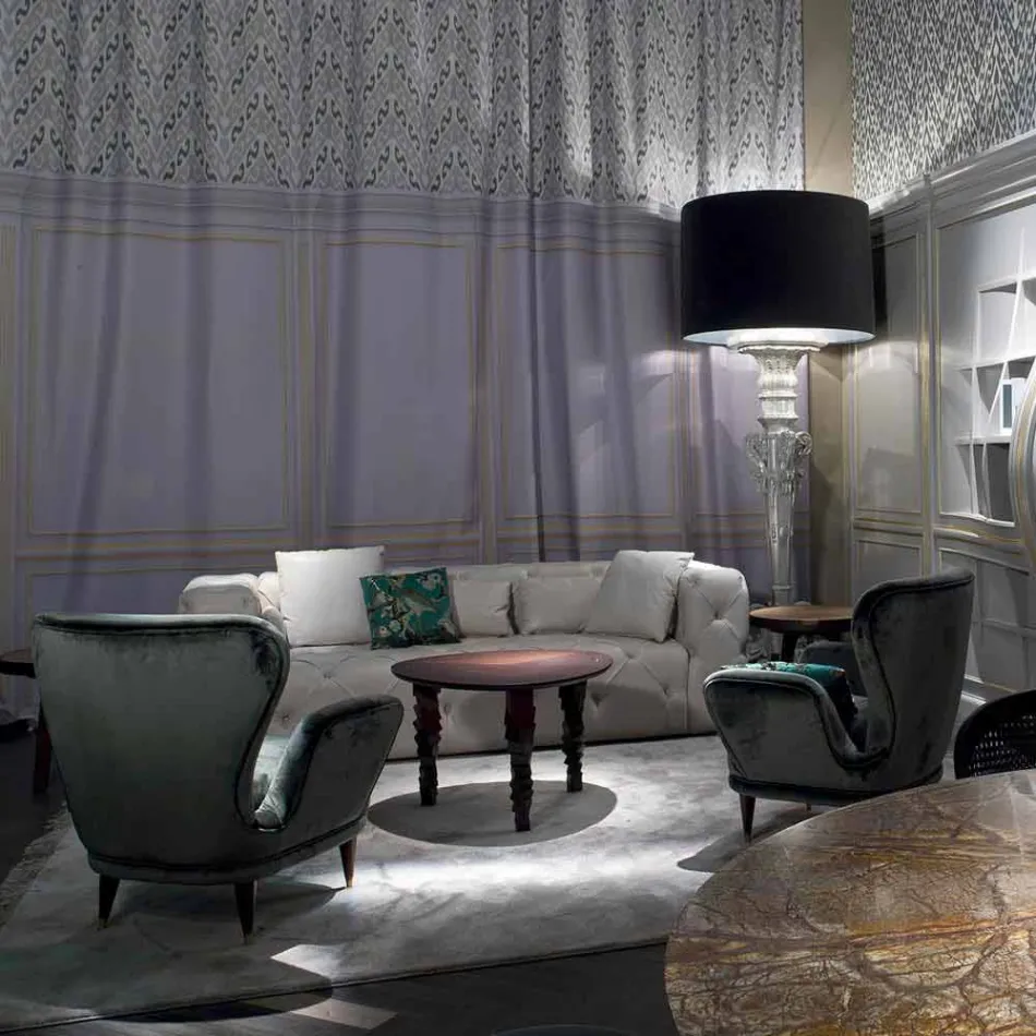 Espreguiçadeira estofada design clássico, L78xP75cm, Benny Viadurini