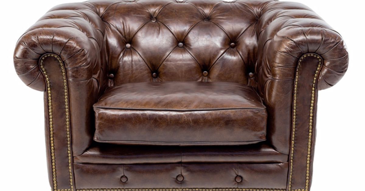 Poltrona interna de couro vintage