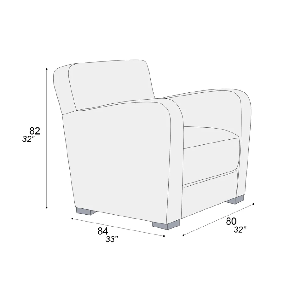 Poltrona de Sala em Madeira, Couro e Metal Made in Italy - Burlesco Viadurini