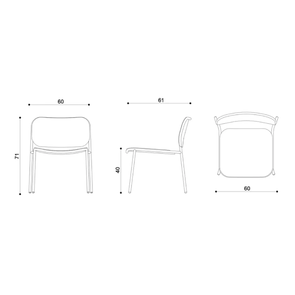 Poltrona Sala de Estar em Madeira e Metal Made in Italy 2 Peças - Saffia Viadurini