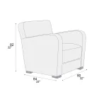 Poltrona de Sala em Madeira, Espuma de Poliuretano e Metal Made in Italy - Burlesco Viadurini