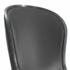 Poltrona de couro Eli e pele preta, design de luxo clássico Viadurini