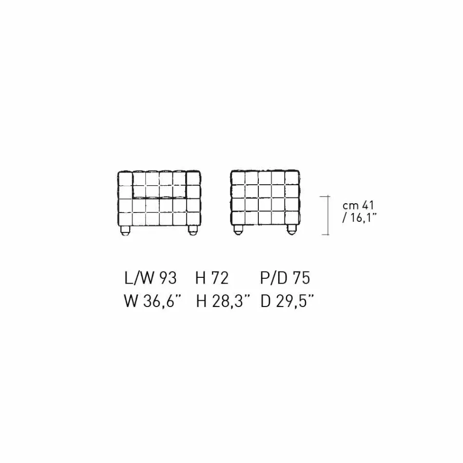 Poltrona da sala de estar em couro acolchoado com efeito feito na Itália - Vesúvio Viadurini
