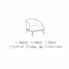 Espreguiçadeira de tecido com base de madeira maciça Made in Italy - Pepina Viadurini