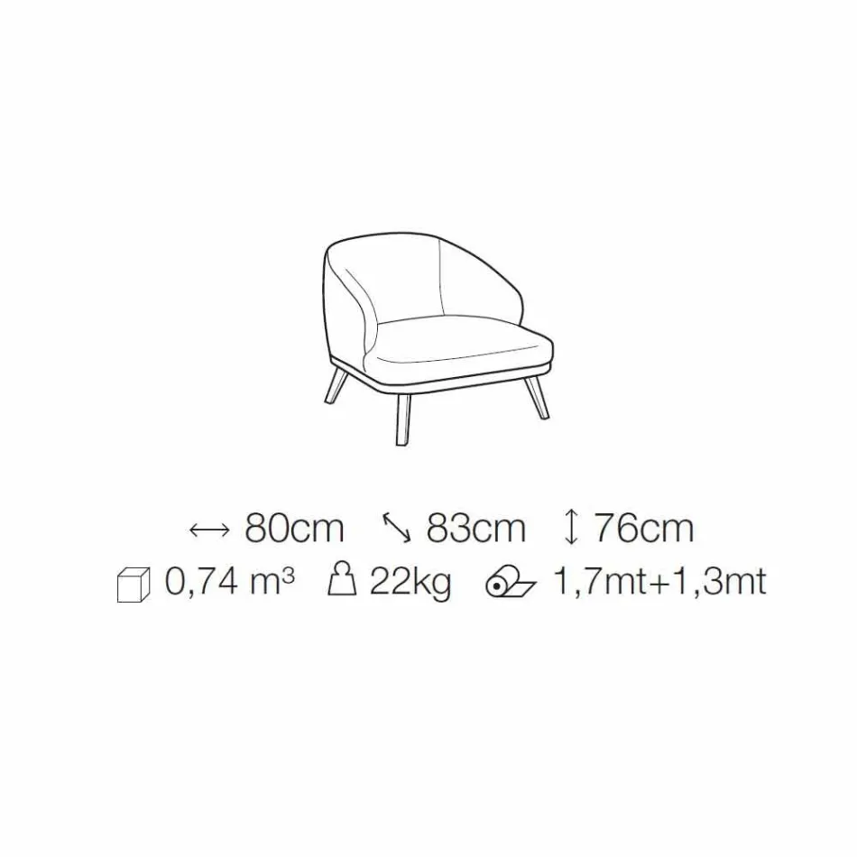 Espreguiçadeira de tecido com base de madeira maciça Made in Italy - Pepina Viadurini