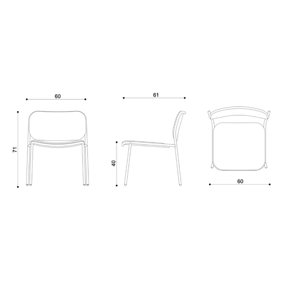 Poltrona Sala de Estar em Tecido e Metal Made in Italy 2 Peças - Sangria Viadurini