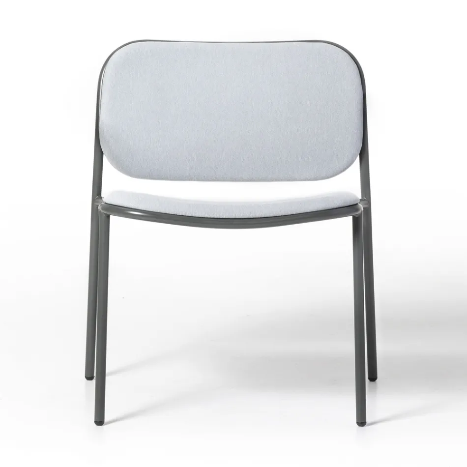 Poltrona Sala de Estar em Tecido e Metal Made in Italy 2 Peças - Sangria Viadurini