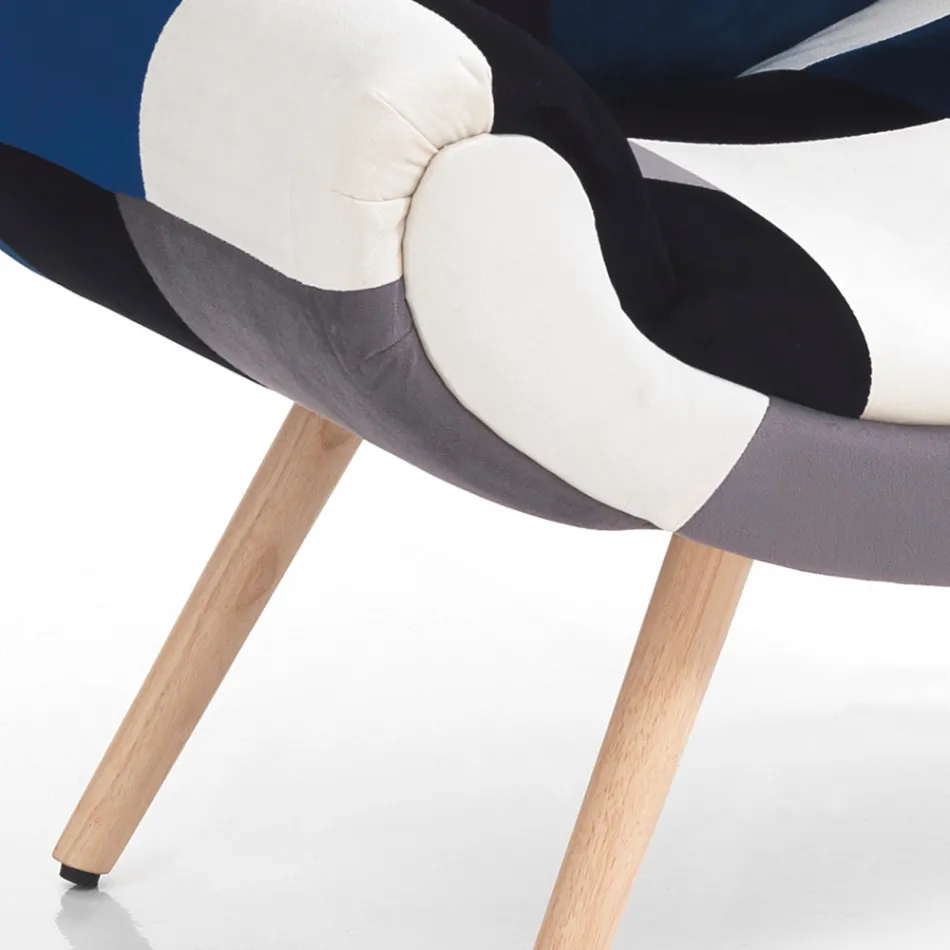 Poltrona de sala em tecido patchwork - Bromo Viadurini