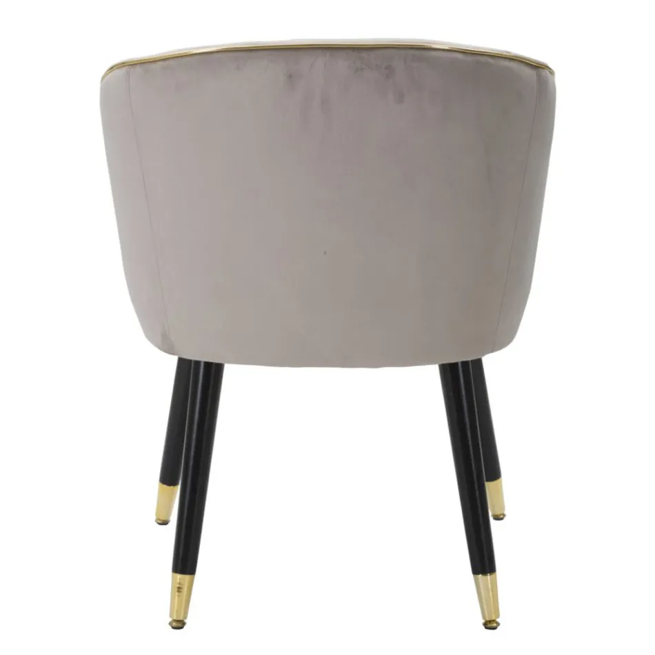 Poltrona da sala de estar estofada em tecido com modernas pernas de madeira - Ezia Viadurini