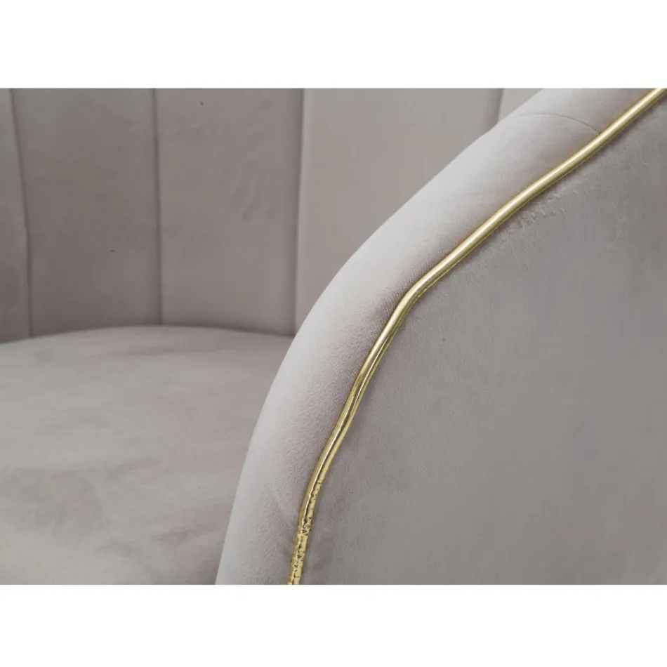 Poltrona da sala de estar estofada em tecido com modernas pernas de madeira - Ezia Viadurini