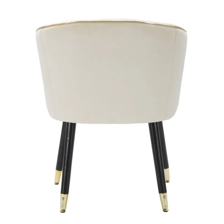 Poltrona da sala de estar estofada em tecido com modernas pernas de madeira - Ezia Viadurini