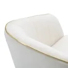 Poltrona da sala de estar estofada em tecido com modernas pernas de madeira - Ezia Viadurini