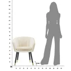 Poltrona da sala de estar estofada em tecido com modernas pernas de madeira - Ezia Viadurini