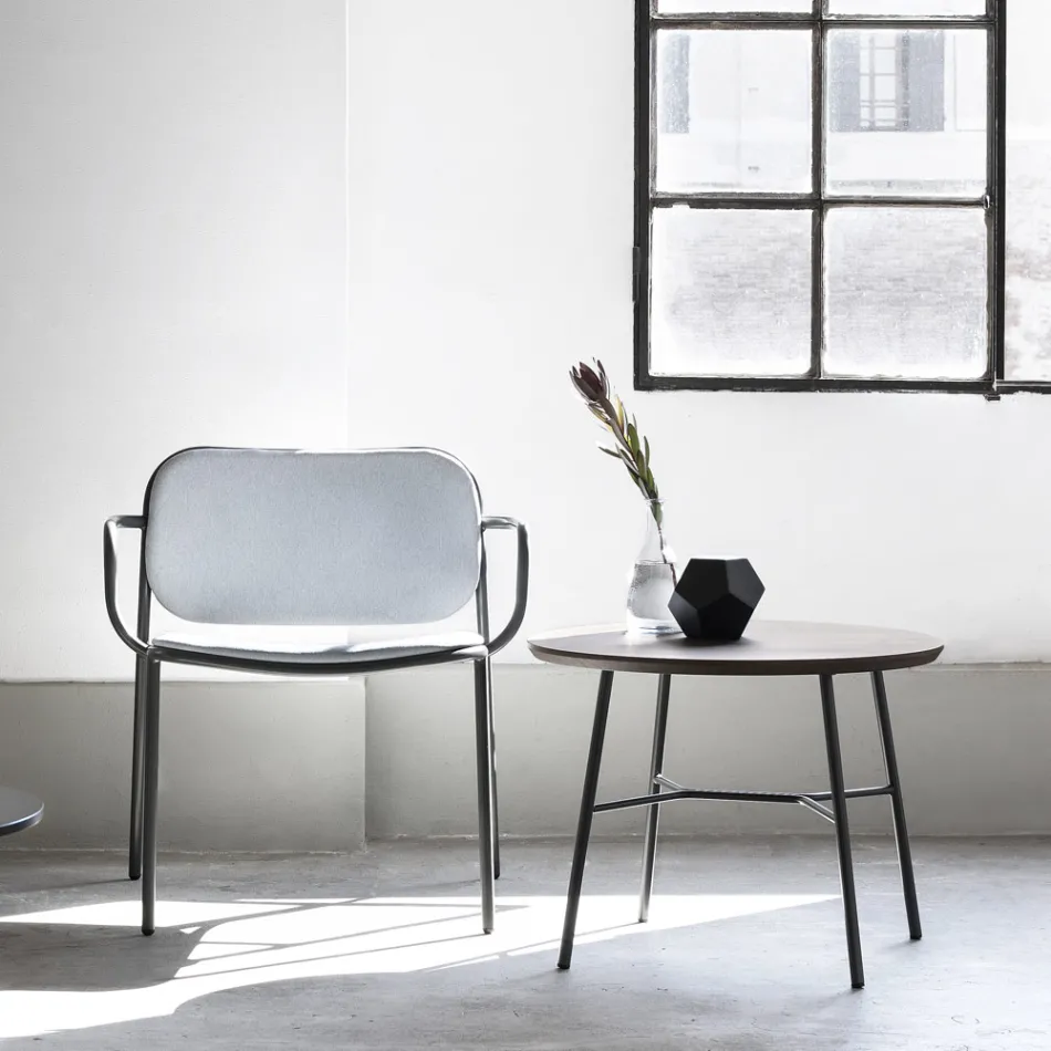 Poltrona Sala Revestida em Tecido Made in Italy 2 Peças - Sangria Viadurini