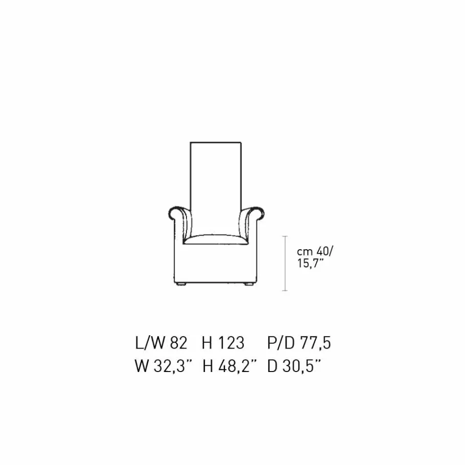 Poltrona da sala estofada em veludo preto e branco Made in Italy - Gedda Viadurini