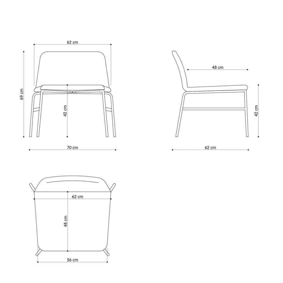 Poltrona de Sala de Alta Qualidade em Tecido e Metal Made in Italy - Molde Viadurini