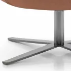Poltrona giratória para sala de estar em couro e metal Made in Italy - Butterfly Viadurini