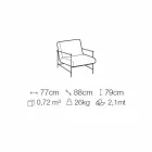 Poltrona de tecido para sala de estar com estrutura metálica Made in Italy - Manila Viadurini