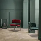 Poltrona de veludo para sala com estrutura metálica fabricada na Itália - Alasca Viadurini