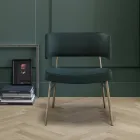 Poltrona de veludo para sala com estrutura metálica fabricada na Itália - Alasca Viadurini