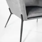 Poltrona para Sala em Veludo de Diferentes Cores e Base Metálica - Itália Viadurini