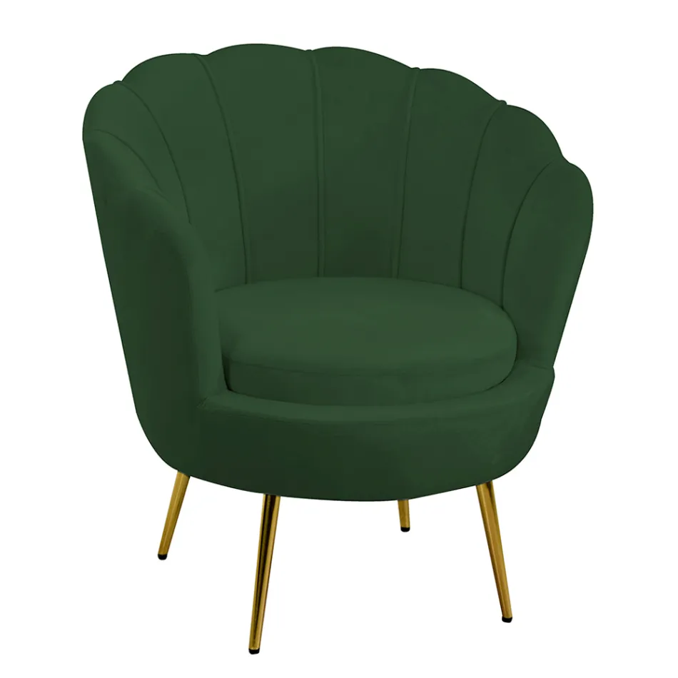 Poltrona de sala de estar em metal e veludo - Fundo Viadurini