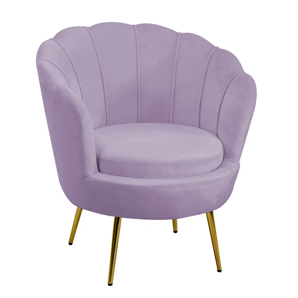 Poltrona de sala de estar em metal e veludo - Fundo Viadurini