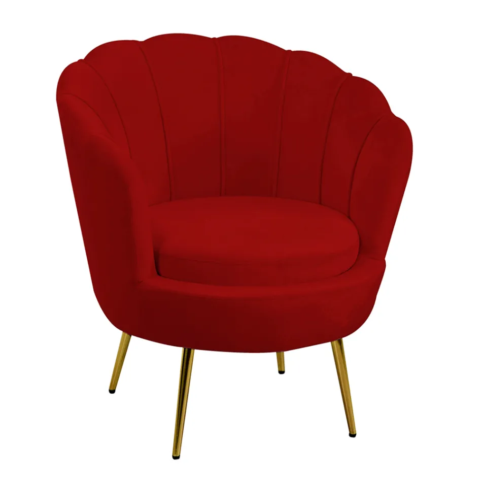 Poltrona de sala de estar em metal e veludo - Fundo Viadurini