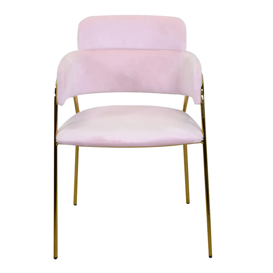 Cadeirão de sala de estar em metal dourado e veludo - Flag Viadurini
