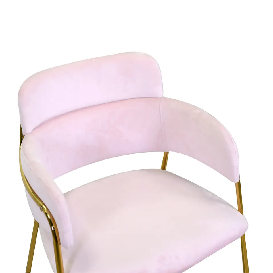 Cadeirão de sala de estar em metal dourado e veludo - Flag Viadurini