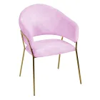 Cadeirão de sala de estar em metal dourado e veludo cor-de-rosa - Shell Viadurini