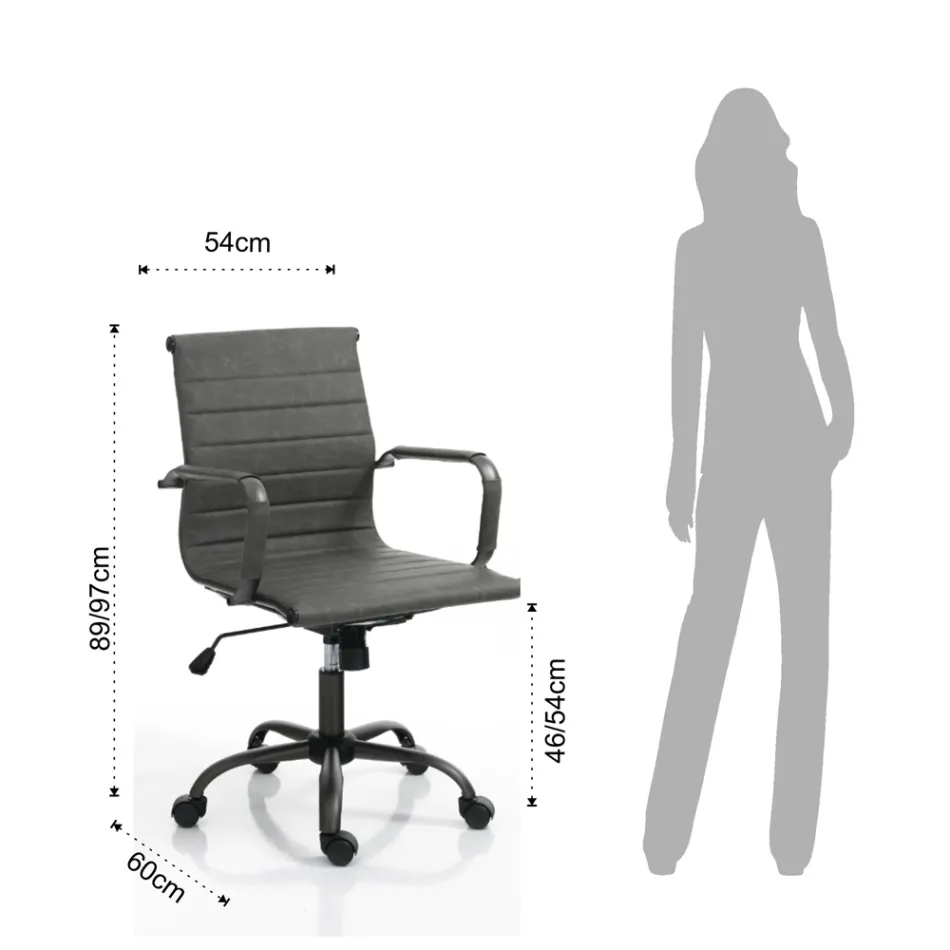 Poltrona de Escritório com Encosto Alto ou Baixo - Rubidio Viadurini