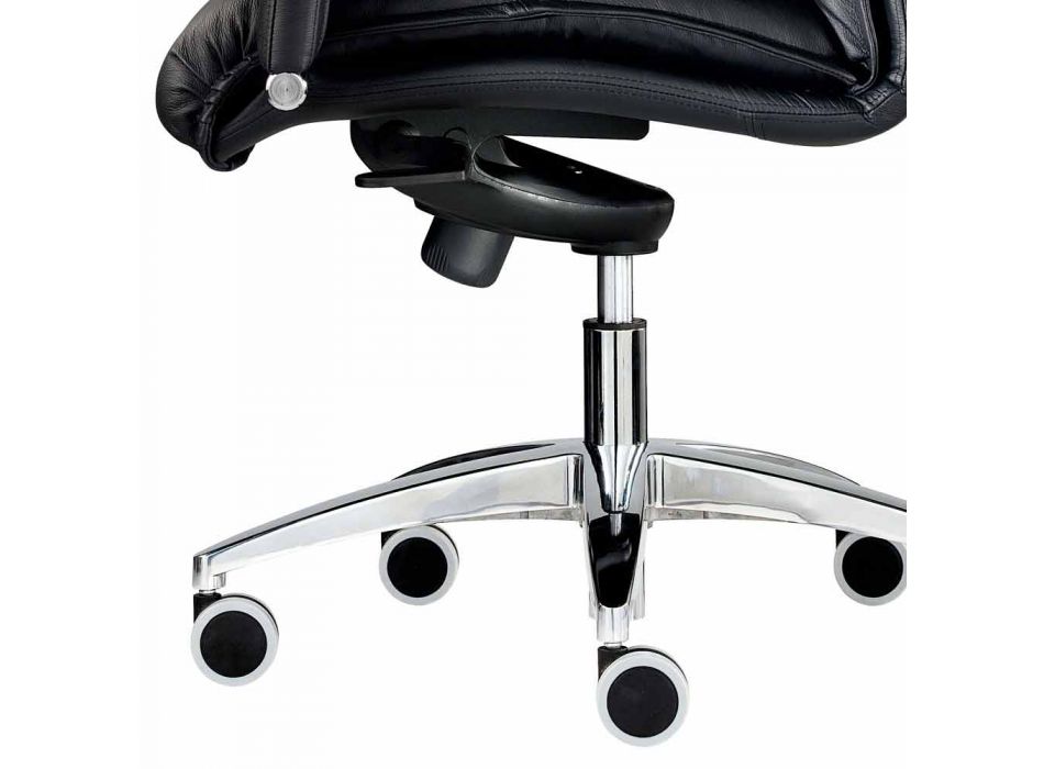 Cadeira de escritório executiva giratória em couro e couro sintético - Oliviero Viadurini