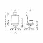 Cadeira ergonômica giratória de escritório com rodas e apoio de cabeça - Gimiglia Viadurini