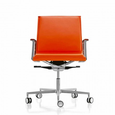 Cadeira ergonómica de escritório com pele ou tecido Nulite Viadurini