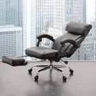 Cadeira de escritório giratória e reclinável em couro sintético preto - Nazzareno Viadurini