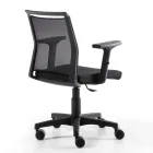 Poltrona Giratória de Escritório em Tecido Técnico e Malha Preta - Daria Viadurini