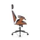 Poltrona de Escritório em Madeira, Couro Sintético e Metal - Alaccia Viadurini