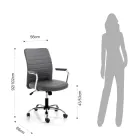 Poltrona de escritório em couro e elevador a gás ajustável - Radon Viadurini