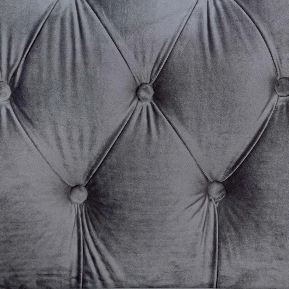 Poltrona Design Clássico em Madeira e Cinza ou Efeito Veludo Rosa - Sanny Viadurini