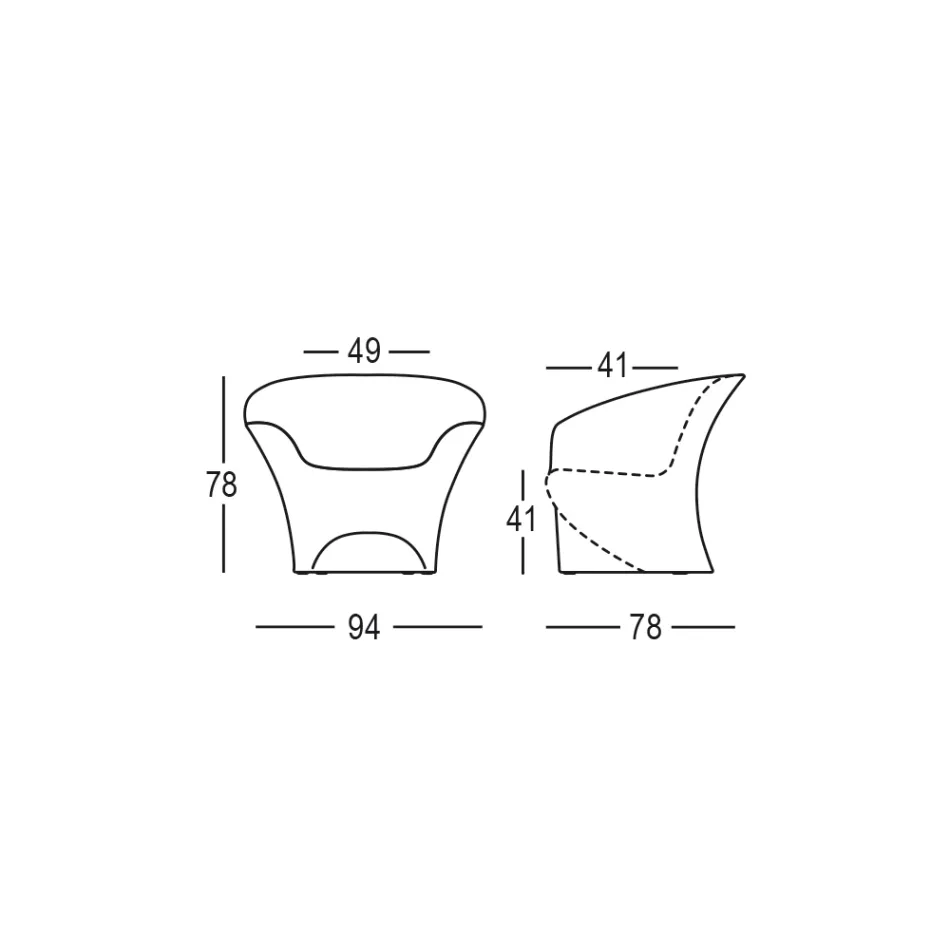 Poltrona Outdoor Design em Polietileno Mate ou Lacado Fabricado na Itália - Conda Viadurini