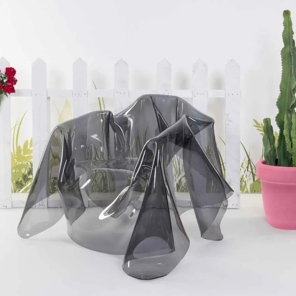 Poltrona de design contemporâneo em plexiglass fumé Paris, made in Italy Viadurini