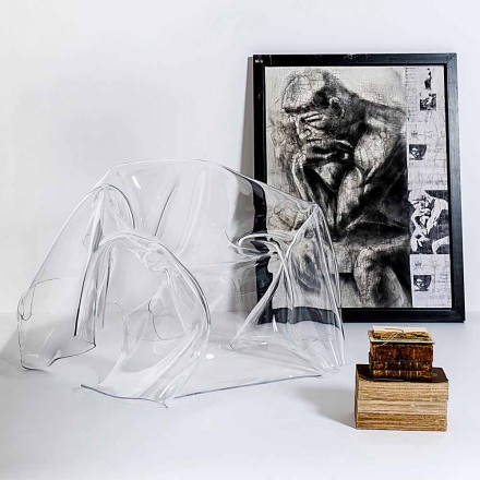 Poltrona de design transparente plexiglas contemporânea Paris, fabricada na Itália Viadurini